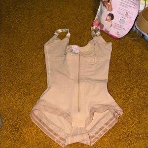 Beige Full Body Shaper with Front Zipper